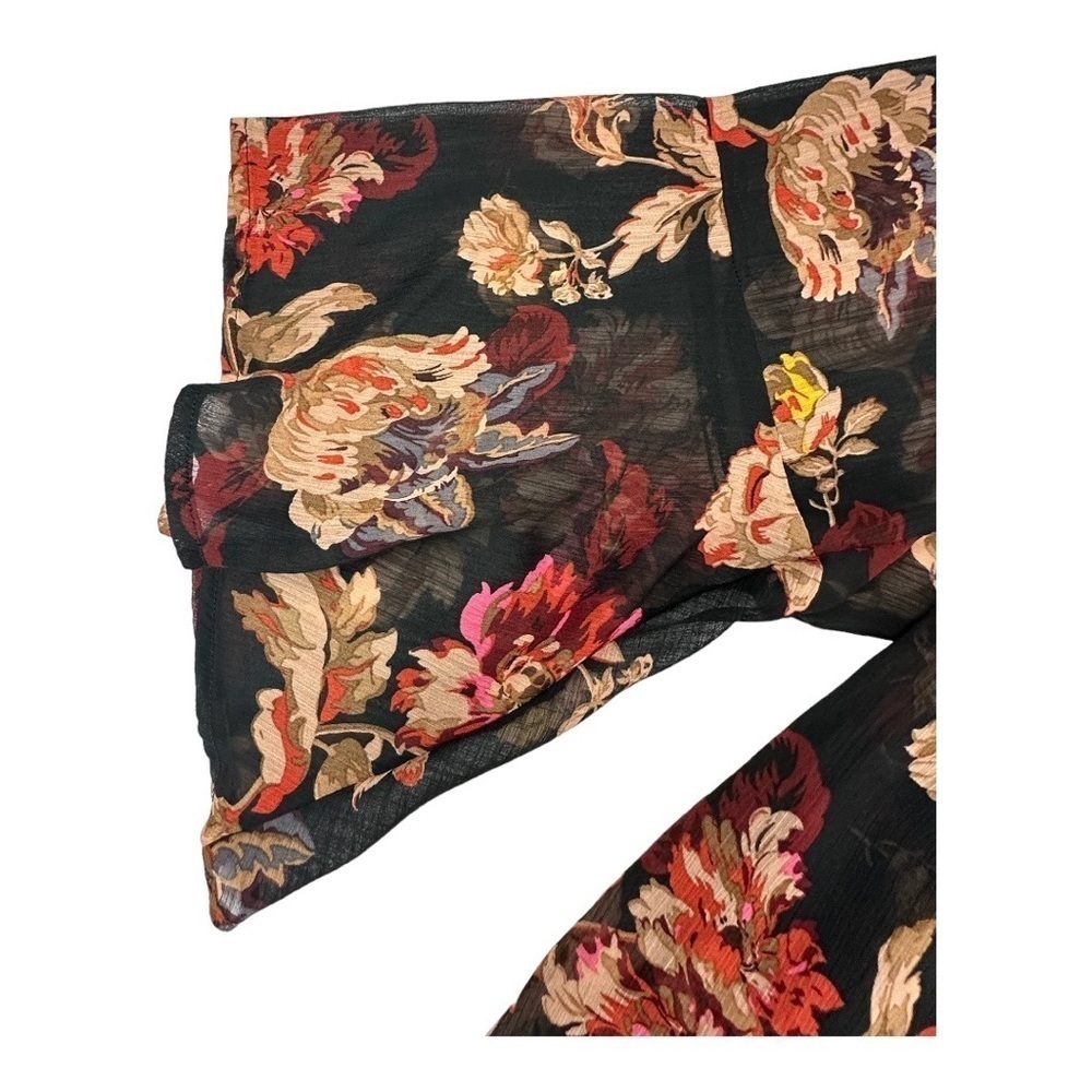 Signature Collection Hi Low Black Floral Sheer Blouse Size 3X - Picture 5 of 7